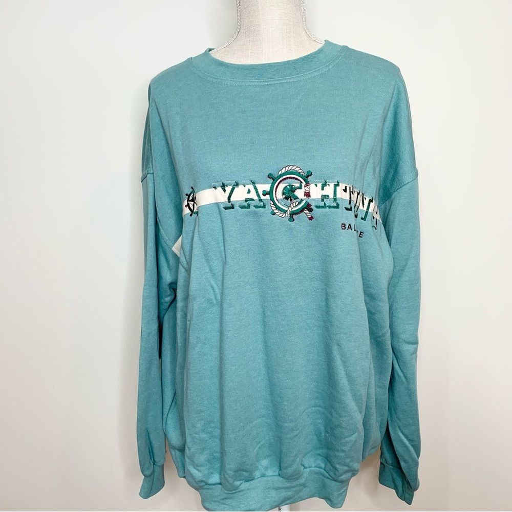 Vintage Embroidered Baltimore Yachting Nautical Theme Crewneck Sweatshirt XL